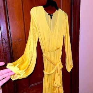 Bright yellow satin maxi dress ☀️